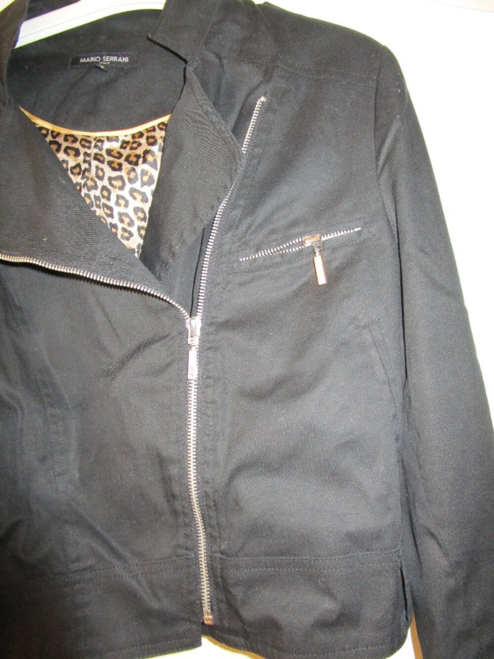 Black Motorcycle-style Jacket - Picture 2 of 2